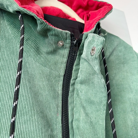 RETRO UNISEX 90s HIP HOP CORDUROY COLORBLOCK WINDBREAKER JACKET - Picture 3 of 7